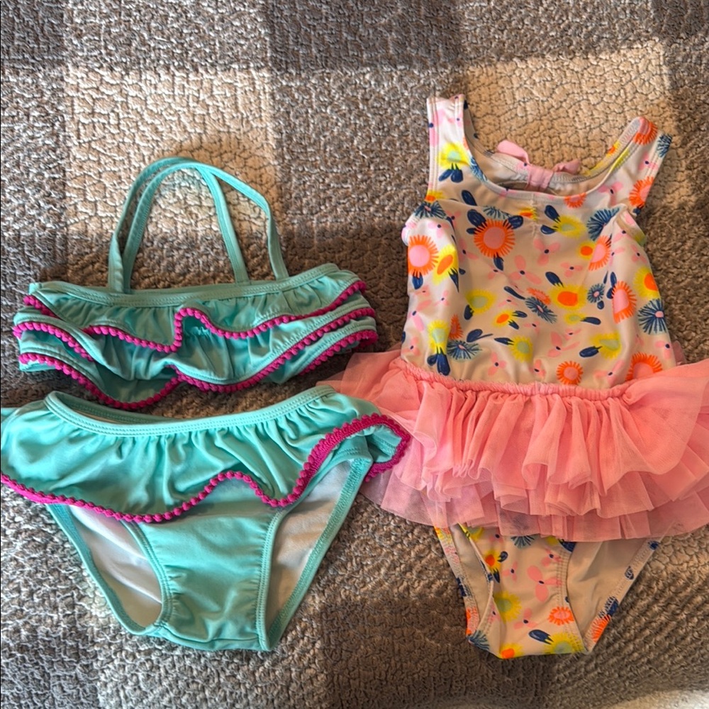 Girls toddler swimsuits Cat and Jack sz 4t and 5t